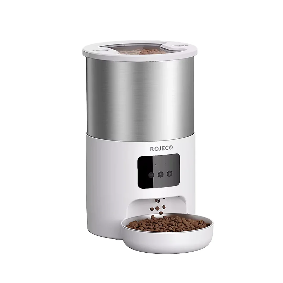 Automatic Cat Feeder Stainless Steel 4.5L, Wi-Fi Smart Pet Feeder with App Scheduling & Voice Recorder for Cats & Dogs
