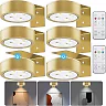 Battery Operated Picture Lights with Remote, Magnetic LED Puck Art Spotlights, Dimmable with Timer & 3 Color Modes, 3-Pack or 6-Pack