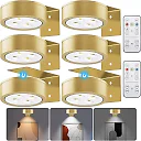 Battery Operated Picture Lights with Remote, Magnetic LED Puck Art Spotlights, Dimmable with Timer & 3 Color Modes, 3-Pack or 6-Pack