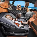 Back Seat Extender for Dogs, Waterproof Dog Car Hammock Platform with Non-Slip Suction Cups for Medium & Large Dogs, Universal Fit