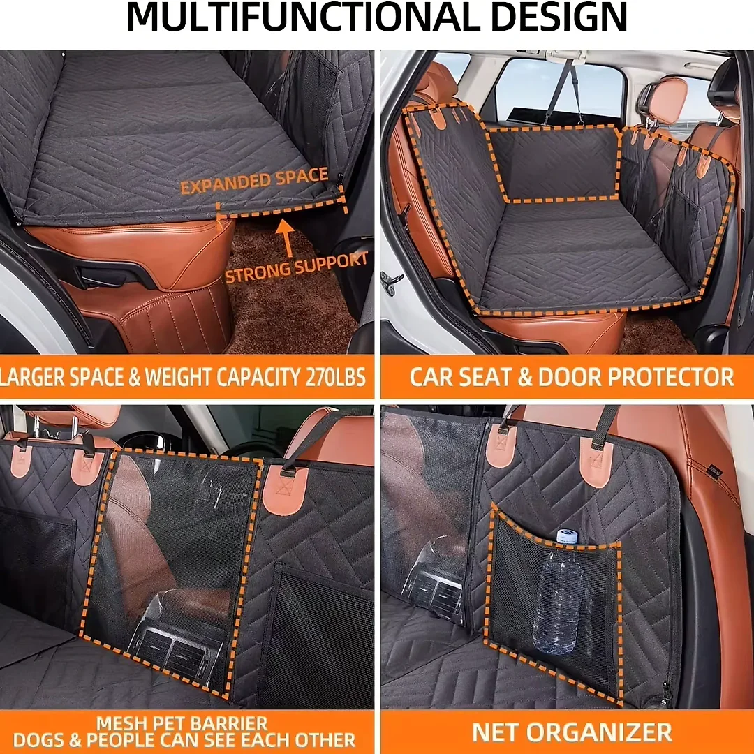 Dog Car Seat Cover Hammock, Waterproof Scratchproof Back Seat Protector, Nonslip Soft Dog Seat Cover for Cars & SUVs