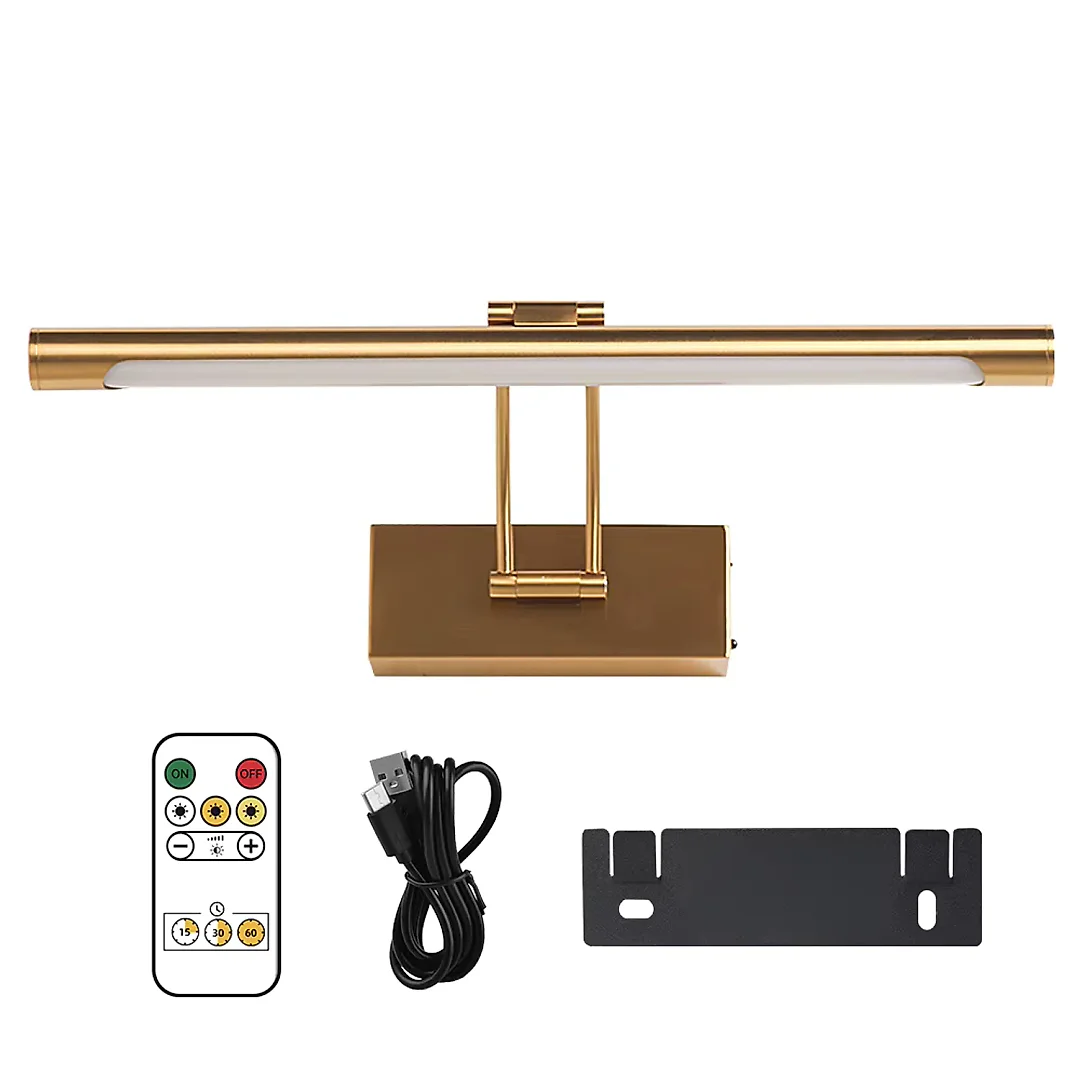 Rechargeable Picture Light 16 Inch, Cordless 4400mAh LED Art Light with Remote & Dimming, Wireless Painting Light, Black