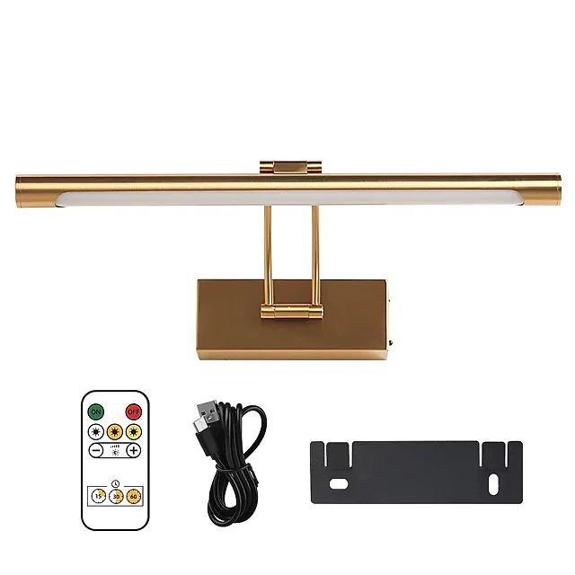 Rechargeable Picture Light 16 Inch, Cordless 4400mAh LED Art Light with Remote & Dimming, Wireless Painting Light, Black