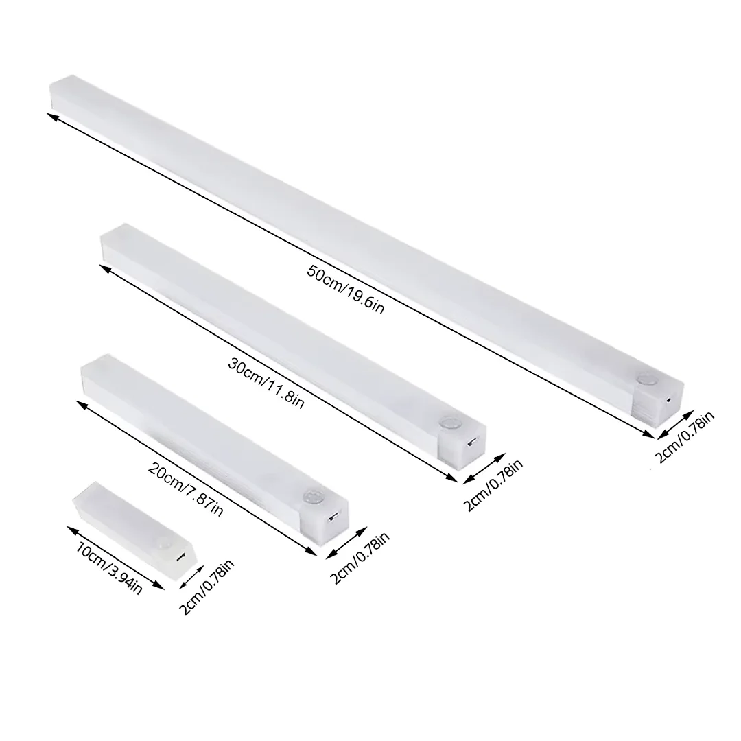 Motion Sensor Closet Light, Rechargeable Under Cabinet Lighting Wireless, USB-C LED Light Bars with 3 Color Temperatures, 2-Pack or 4-Pack