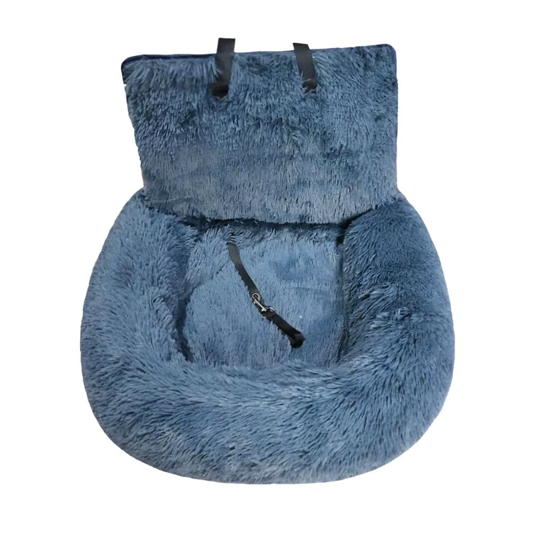 Dog Car Seat Bed for Back Seat, Plush Washable Fleece Pet Car Bed with Removable Cover for Medium & Large Dogs