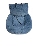 Dog Car Seat Bed for Back Seat, Plush Washable Fleece Pet Car Bed with Removable Cover for Medium & Large Dogs
