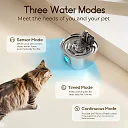 Wireless Cat Water Fountain 3L, Battery Operated Stainless Steel Pet Fountain with Motion Sensor, Cordless Cat Fountain for Any Room