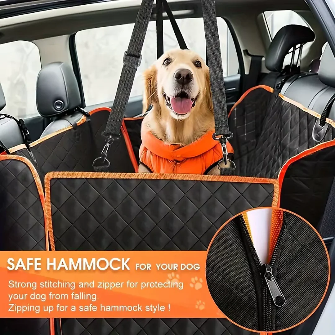 Dog Seat Cover for Back Seat, Waterproof Dog Hammock for Car, Scratch-Resistant Rear Seat Protector for Cars, Trucks & SUVs