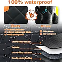 Dog Car Hammock with Mesh Window, Waterproof Dog Seat Cover for Back Seat with Side Flaps & Zippers for Cars, Trucks & SUVs