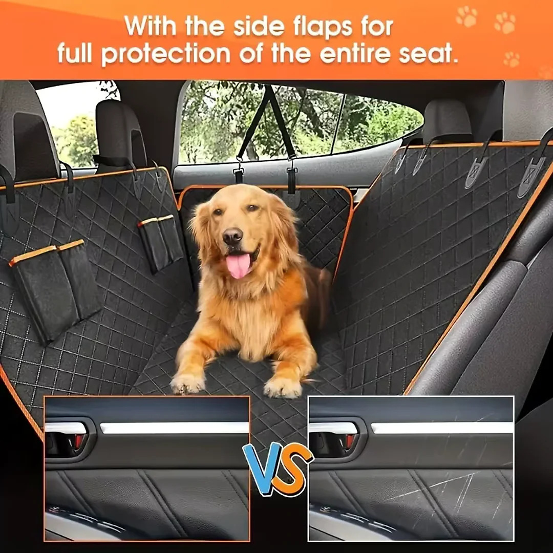 Dog Seat Cover for Back Seat, Waterproof Dog Hammock for Car, Scratch-Resistant Rear Seat Protector for Cars, Trucks & SUVs