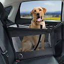 Dog Car Seat with Mesh Safety Cover, Waterproof Pet Booster Seat for Small & Medium Dogs, Stable Back Seat Travel Bed, Gray