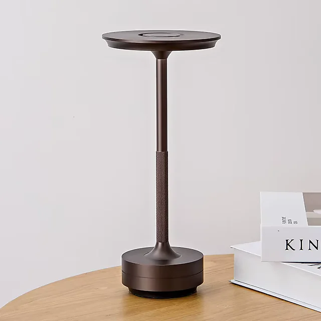 Aluminum Cordless Table Lamp, 4000mAh Rechargeable LED Touch Lamp with Stepless Dimming, Battery Operated Retro Lamp for Dining & Bedside