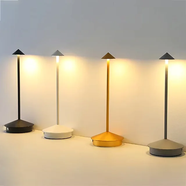 Rechargeable Table Lamp, Cordless LED Touch Lamp with 3 Color Temperatures & Stepless Dimming, Battery Operated Lamp for Restaurant & Bedroom, Black