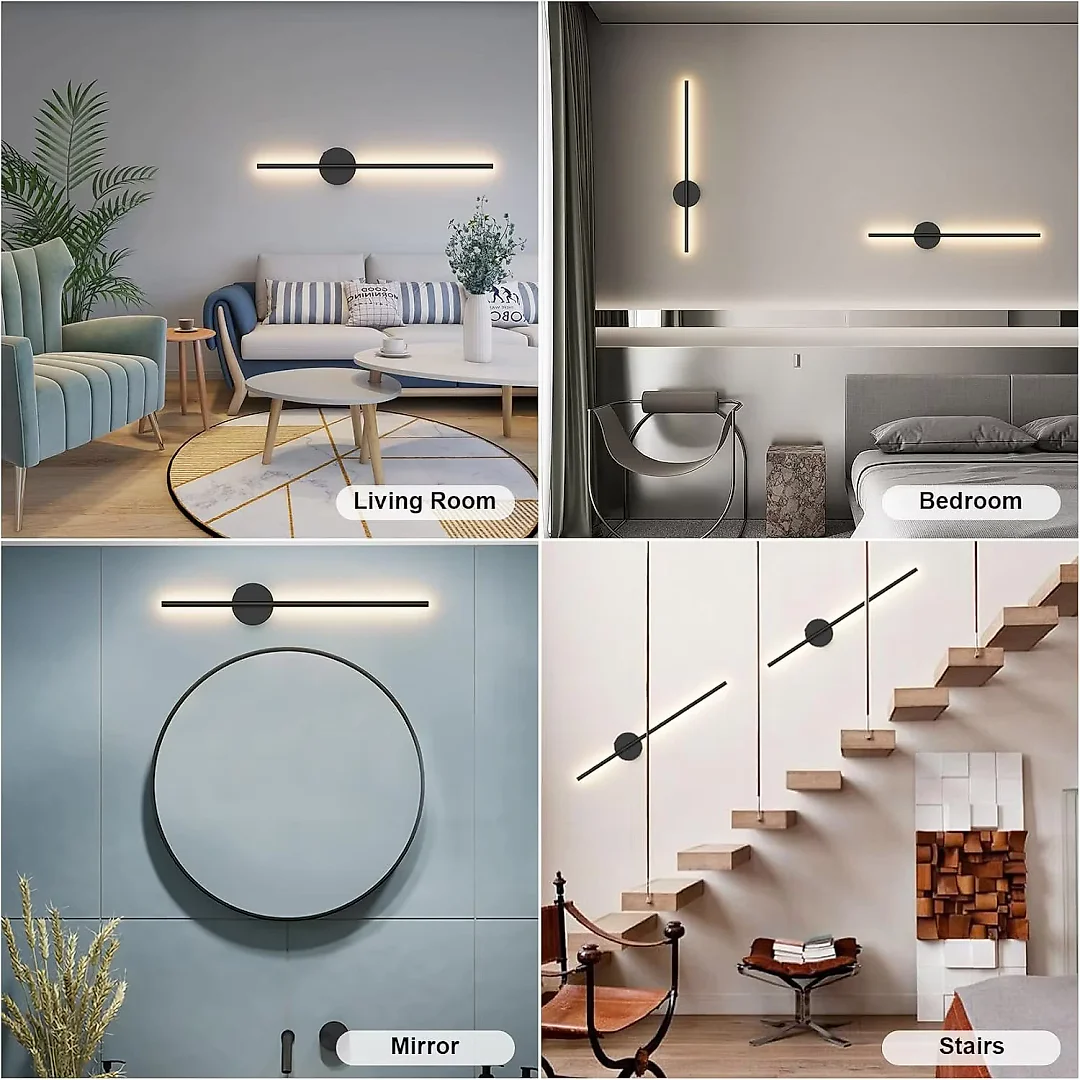 Rechargeable Wall Sconce with Remote, Battery Operated LED Wall Light Bar, Cordless 360 Degree Rotating & Dimmable Wall Lamp