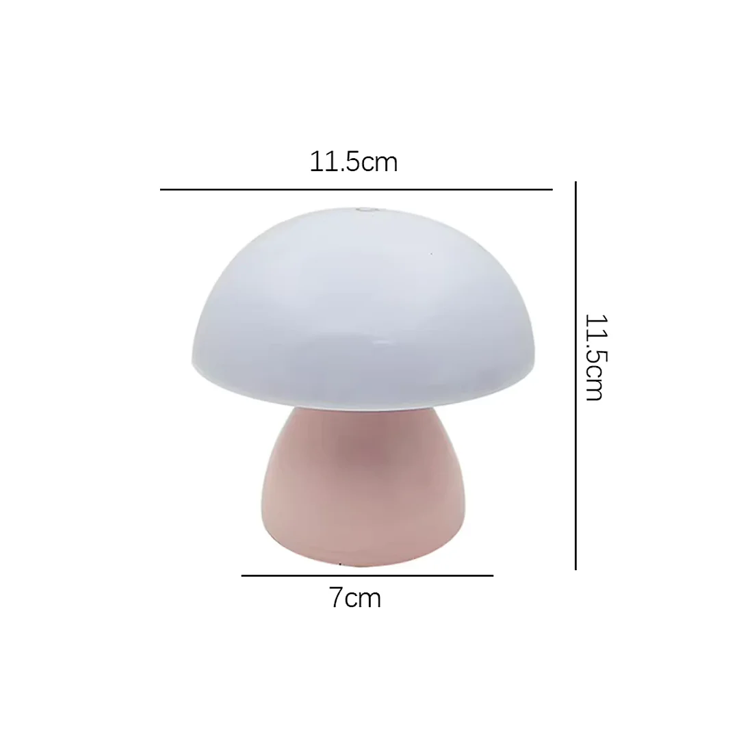 Mushroom Lamp, Cordless Rechargeable Mini Table Lamp with Touch Control, Battery Operated LED Night Light for Bedroom, Nursery & Cafe