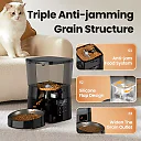 Automatic Cat Feeder 2L, Timed Dry Food Dispenser with LCD Screen & Portion Control, Button Programming, US Plug