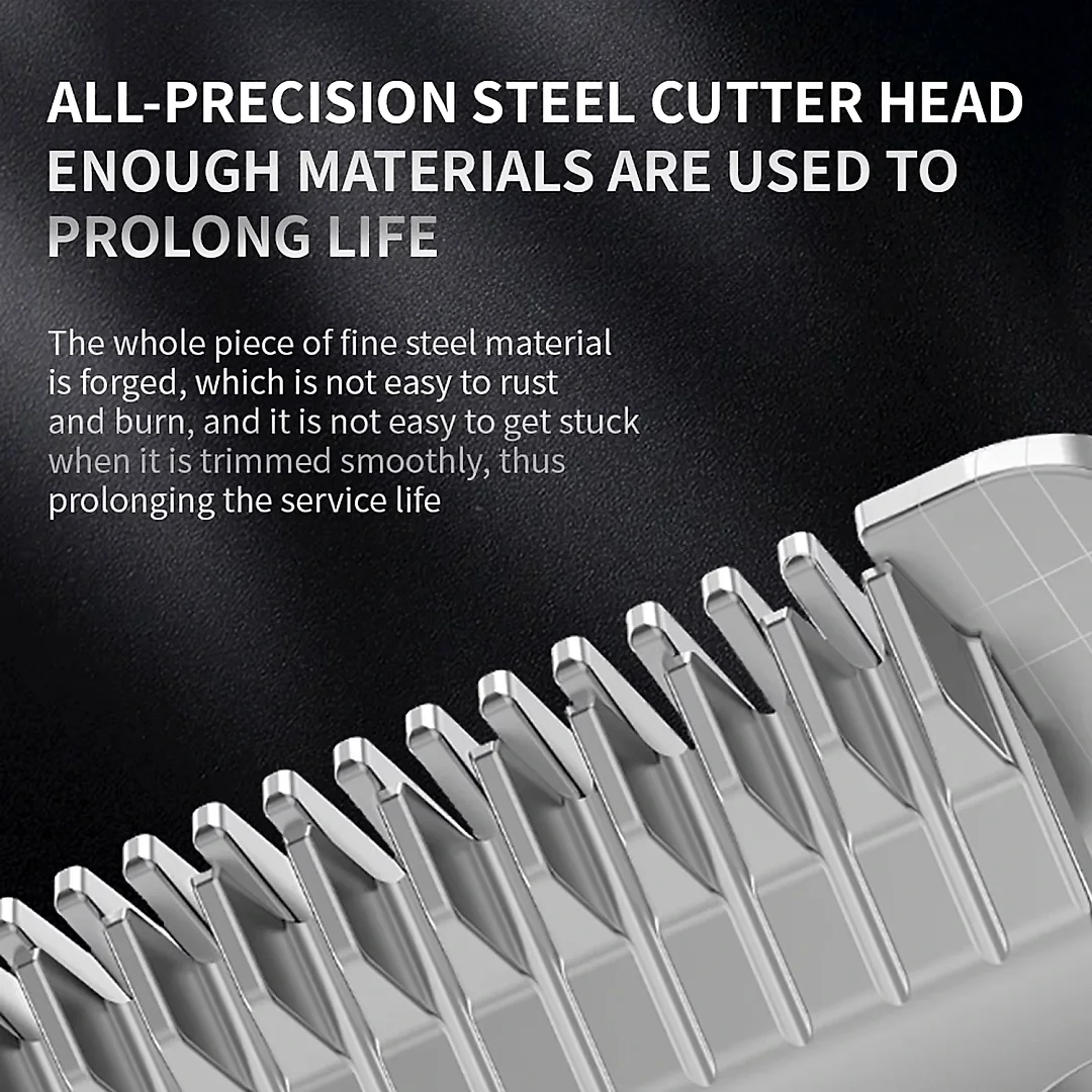Professional Dog Clippers, All-Metal Cordless Rechargeable Dog Grooming Clippers with Digital Display & Guide Combs, Low Noise