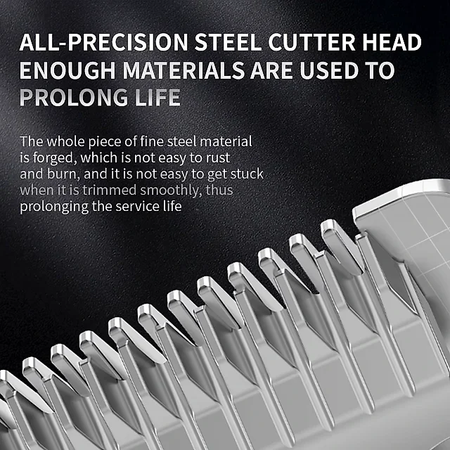 Professional Dog Clippers, All-Metal Cordless Rechargeable Dog Grooming Clippers with Digital Display & Guide Combs, Low Noise