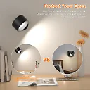 Rechargeable Wall Reading Light with Remote, Magnetic Battery Operated LED Wall Sconce, 360 Degree Rotating, 3 Colors & Dimmable