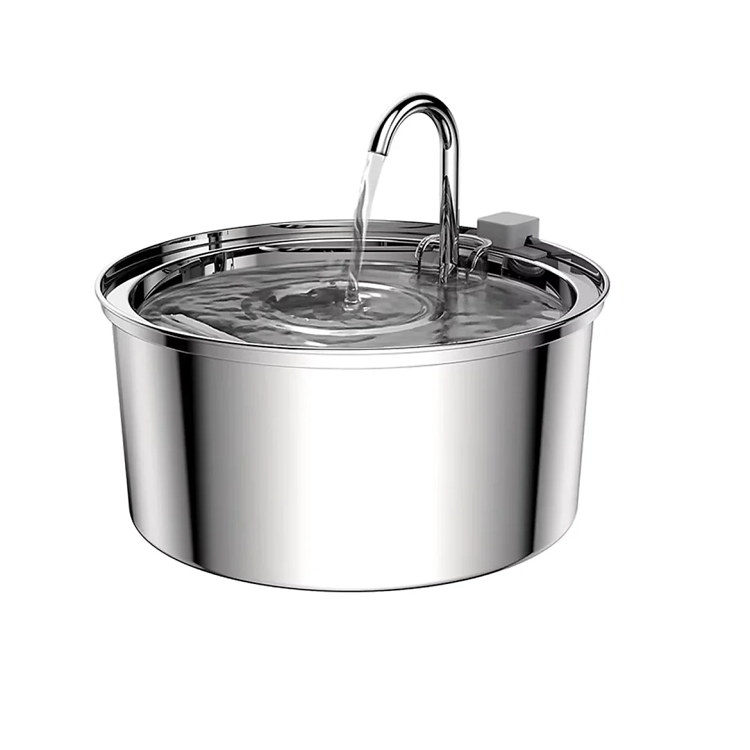 Stainless Steel Pet Water Fountain with Faucet, Quiet USB Cat & Dog Water Fountain, Optional Filter Kit & Motion Sensor