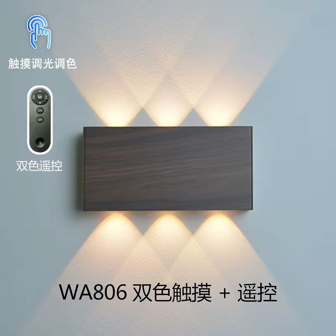 Rechargeable Wall Light with Remote, 5200mAh Battery Operated Up-Down Wall Sconce, Touch Dimming & 3 Color Temperatures, USB-C