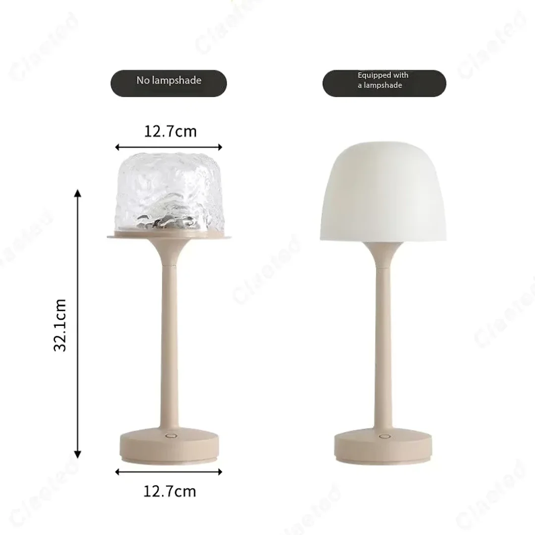 Water Ripple Lamp, Rechargeable Mushroom Table Lamp with 16 Colors, Ocean Wave Projector Night Light for Bedroom & Living Room
