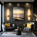 Rechargeable Wall Sconce with Remote, Battery Operated LED Wall Light Bar, Cordless 360 Degree Rotating & Dimmable Wall Lamp