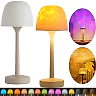 Water Ripple Lamp, Rechargeable Mushroom Table Lamp with 16 Colors, Ocean Wave Projector Night Light for Bedroom & Living Room