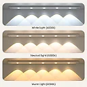 Rechargeable Under Cabinet Lights 2-Pack, Wireless Motion Sensor LED Light Bars with 3 Color Modes for Kitchen, Closet & Stairs