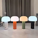 Cordless Mushroom Table Lamp, Rechargeable LED Lamp with 3 Color Temperatures & Dimming, Retro Battery Operated Bedside Lamp