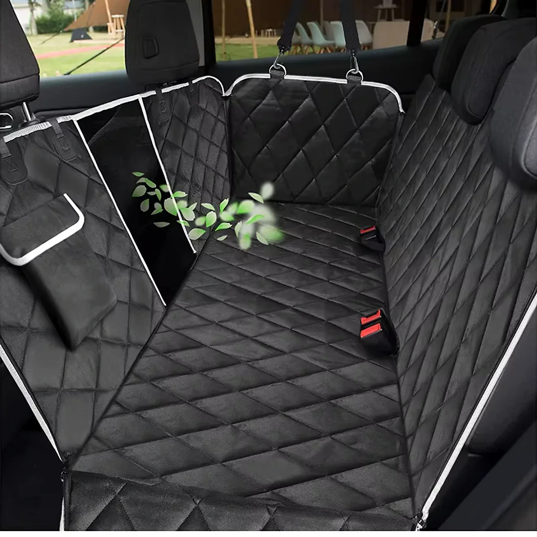 Hard Bottom Dog Seat Cover, Waterproof Oxford Back Seat Extender, Scratch-Resistant Dog Car Platform for Medium Dogs