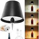 Wine Bottle Lamp, Rechargeable Cordless LED Bottle Lamp Shade with Touch Dimming & 3 Light Colors, Bar & Restaurant Table Decor