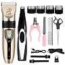 Dog Grooming Kit with Clippers, Rechargeable Cordless Dog Clippers with Guide Combs, Scissors & Nail Clipper Options for Dogs & Cats
