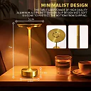 Cordless LED Table Lamp, Rechargeable USB-C Touch Lamp with Dimmable Light, Battery Operated Bedside & Dining Lamp