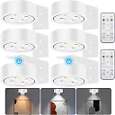 Battery Operated Picture Lights with Remote, Magnetic LED Puck Art Spotlights, Dimmable with Timer & 3 Color Modes, 3-Pack or 6-Pack