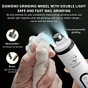 Pet Nail Grinder with LED Light & 3 Grinding Heads, USB Rechargeable Dog Nail Trimmer for Dogs & Cats
