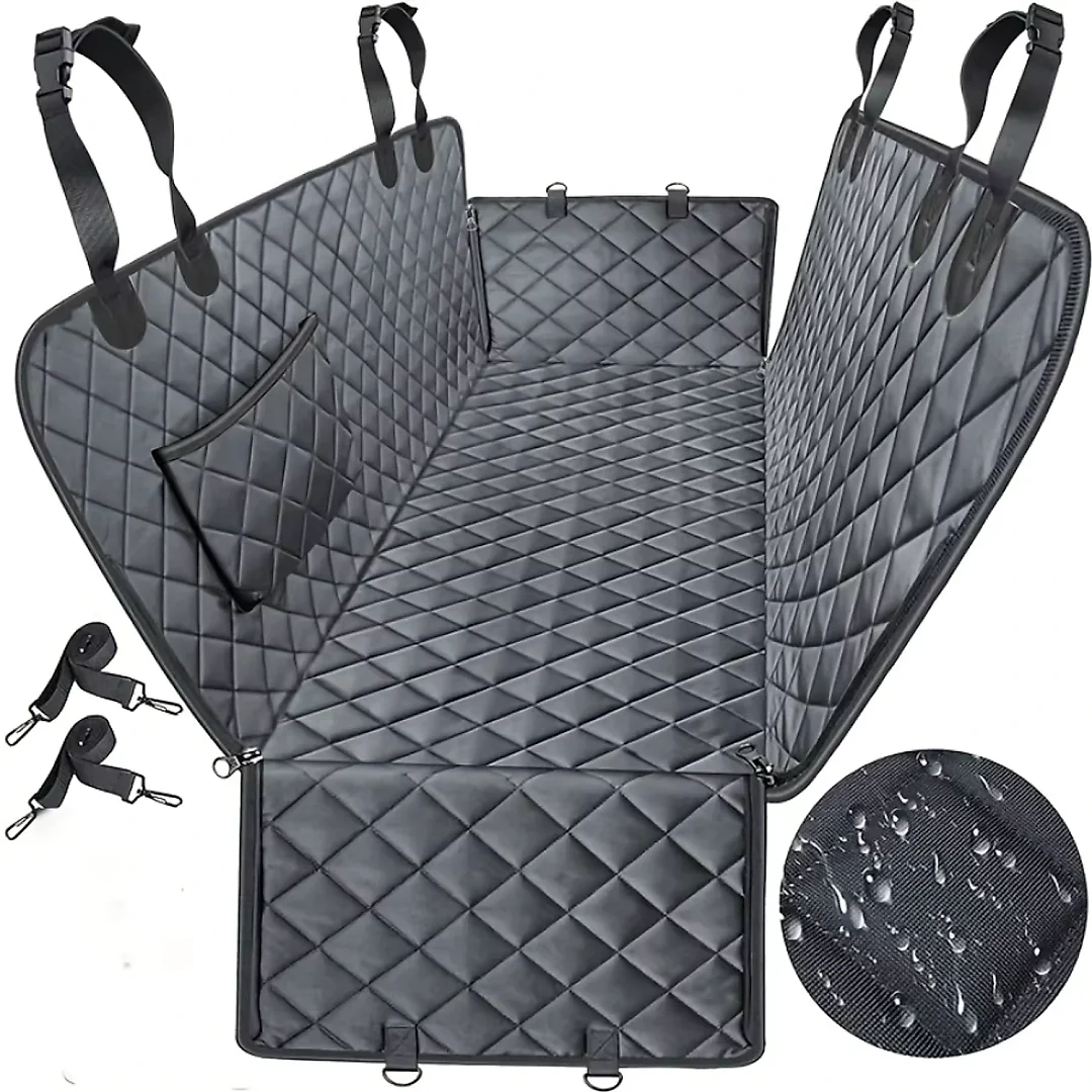 Heavy Duty Dog Seat Cover for Back Seat, 600D Waterproof Dog Hammock, Scratch-Proof Nonslip Car Seat Protector for Cars & SUVs