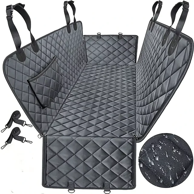 Heavy Duty Dog Seat Cover for Back Seat, 600D Waterproof Dog Hammock, Scratch-Proof Nonslip Car Seat Protector for Cars & SUVs
