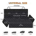 Dog Seat Cover for Back Seat, Waterproof Nonslip Dog Hammock for Car, Scratchproof Rear Seat Protector for Cars, Trucks & SUVs, Black