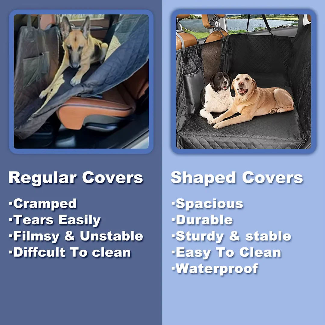 Hard Bottom Dog Seat Cover, Back Seat Extender for Large Dogs, Waterproof Detachable Car Platform for Cars & SUVs, 50 x 24 in