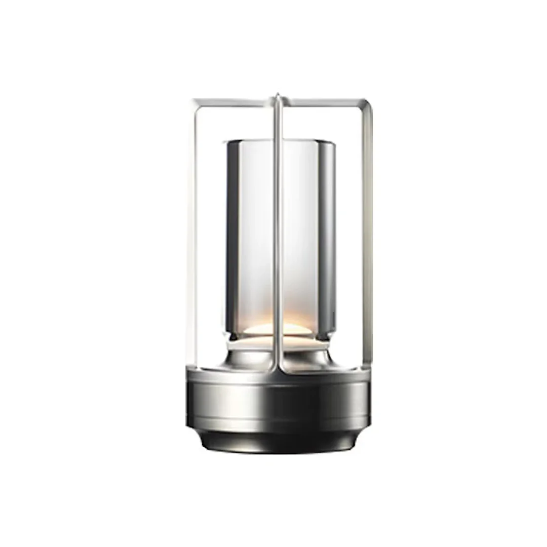 Crystal Lantern Lamp, Aluminum Cordless Table Lamp with 2000mAh Rechargeable Battery, LED Touch Dimming for Restaurant, Patio & Camping