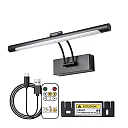 Rechargeable Picture Light 16 Inch, Cordless 4400mAh LED Art Light with Remote & Dimming, Wireless Painting Light, Black