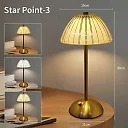 Crystal Table Lamp, Rechargeable Cordless LED Touch Lamp with Crystal-Effect Shade, Battery Operated Gold Bedside Night Light