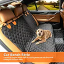 Heavy Duty Dog Seat Cover for Back Seat, 600D Waterproof Dog Hammock, Scratch-Proof Nonslip Car Seat Protector for Cars & SUVs