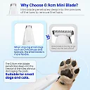 Dog Paw Trimmer with LED Light, Mini Rechargeable Dog Trimmer for Paw Pads, Face & Ears, Cordless Portable Pet Shaver