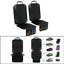 Car Seat Protector Mat with Storage Pockets, Waterproof Non-Slip Seat Cover for Dogs & Child Car Seats, Single or 2-Pack