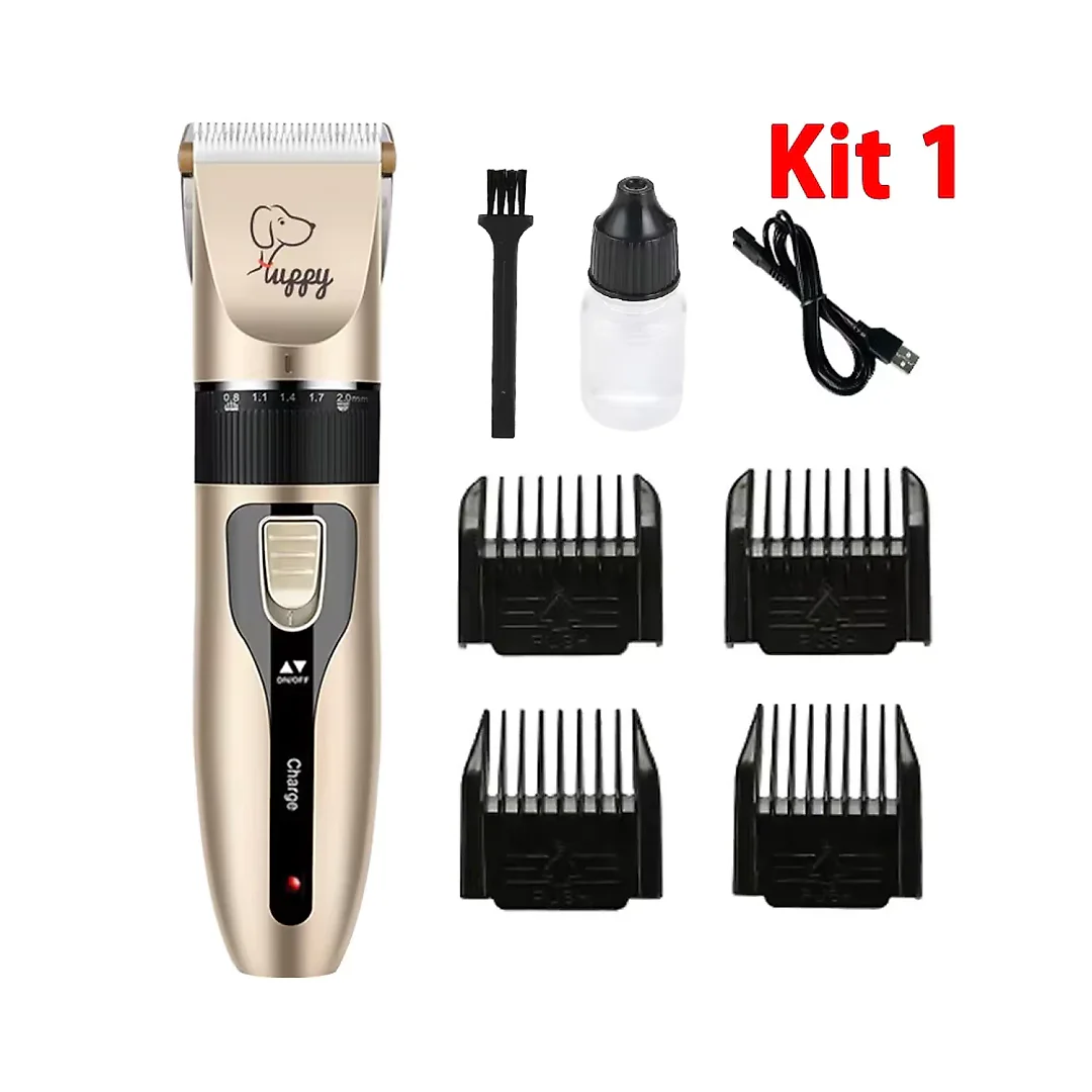 Dog Grooming Kit with Clippers, Rechargeable Cordless Dog Clippers with Guide Combs, Scissors & Nail Clipper Options for Dogs & Cats