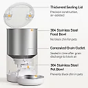 Automatic Cat Feeder Stainless Steel 4.5L, Wi-Fi Smart Pet Feeder with App Scheduling & Voice Recorder for Cats & Dogs