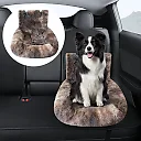 Dog Car Seat Bed for Back Seat, Plush Washable Fleece Pet Car Bed with Removable Cover for Medium & Large Dogs