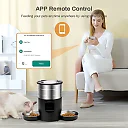 Automatic Cat Feeder for 2 Cats, 4.5L Pet Food Dispenser with Two Stainless Steel Bowls, Wi-Fi App or Button Control